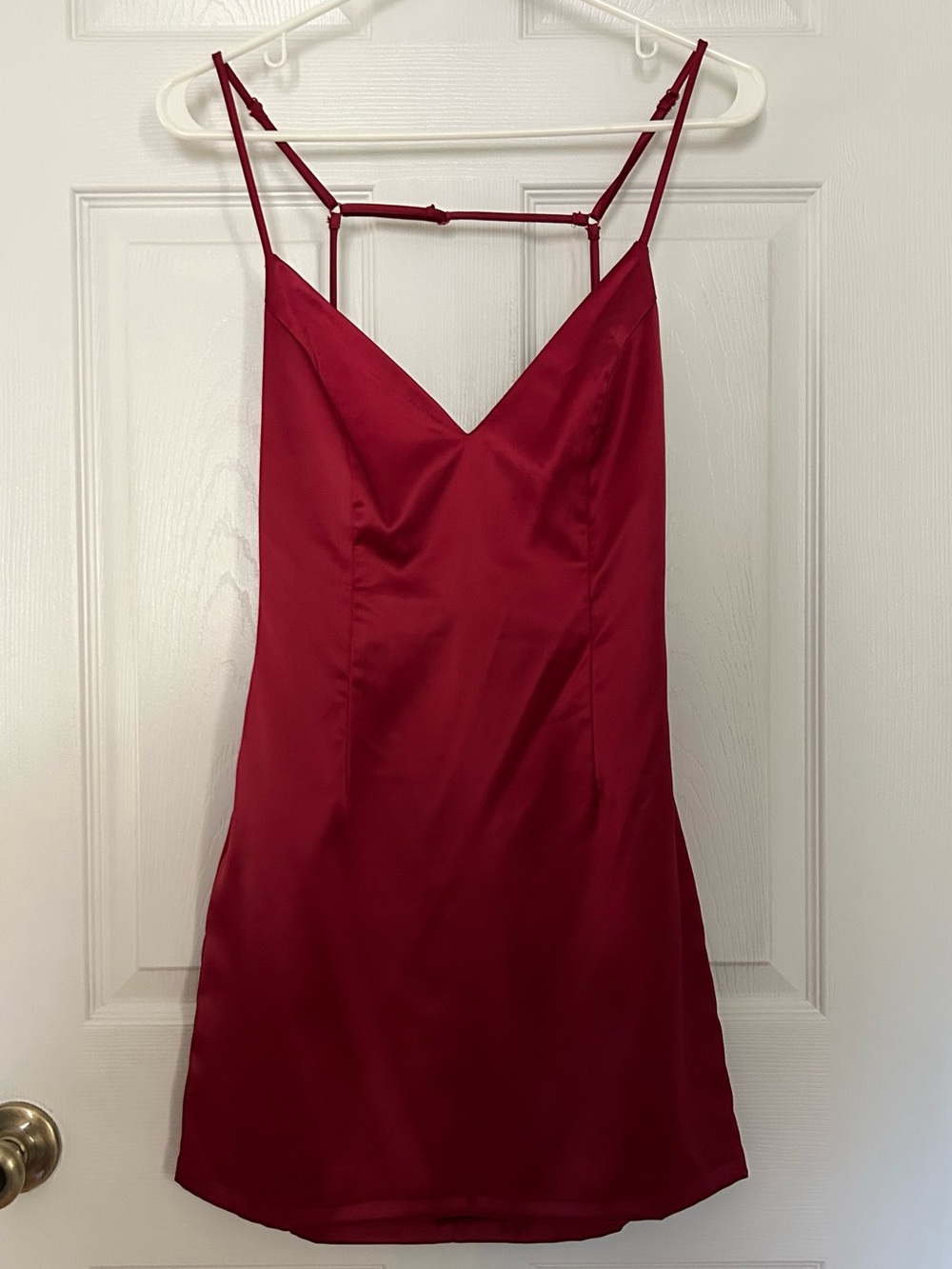 Superdown Nicole Burgundy Satin Mini Dress Small